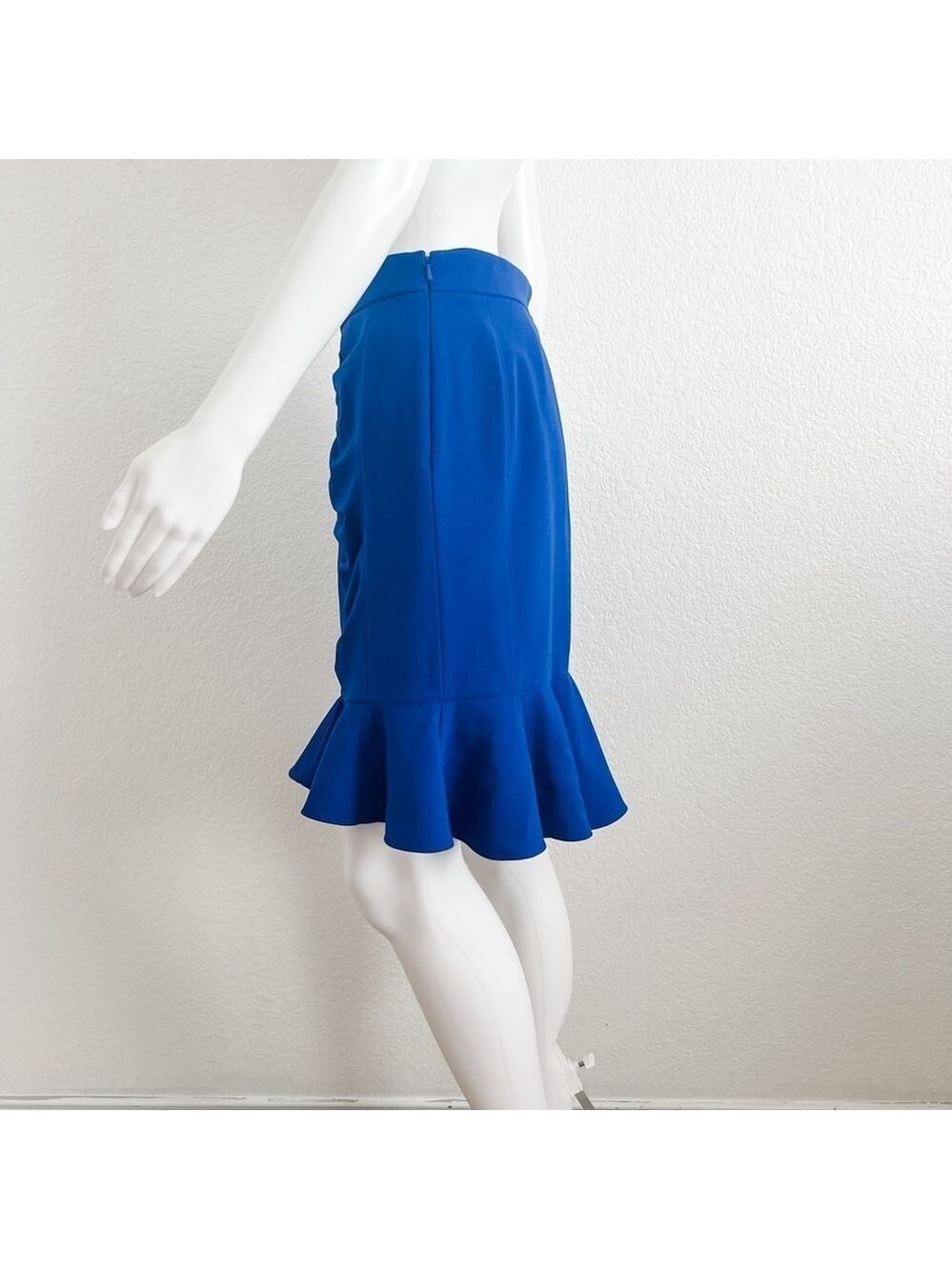 Anthropologie HD Paris Size 4 Blue Winnow Trumpet Tulip Peplum Skirt Officecore - Picture 3 of 8